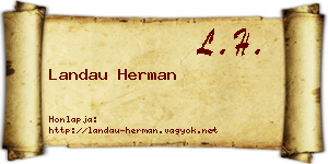 Landau Herman névjegykártya